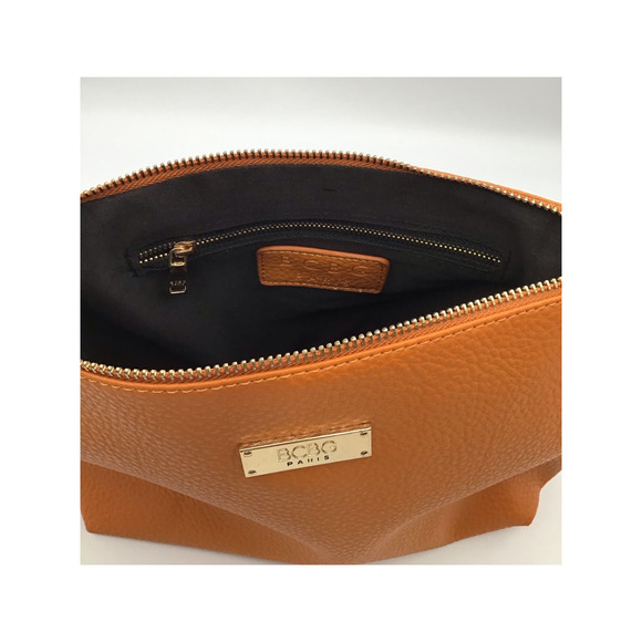 BCBG Paris Hobo Purse Bag Pebble Polyurethane Leather Orange - Picture 4 of 13